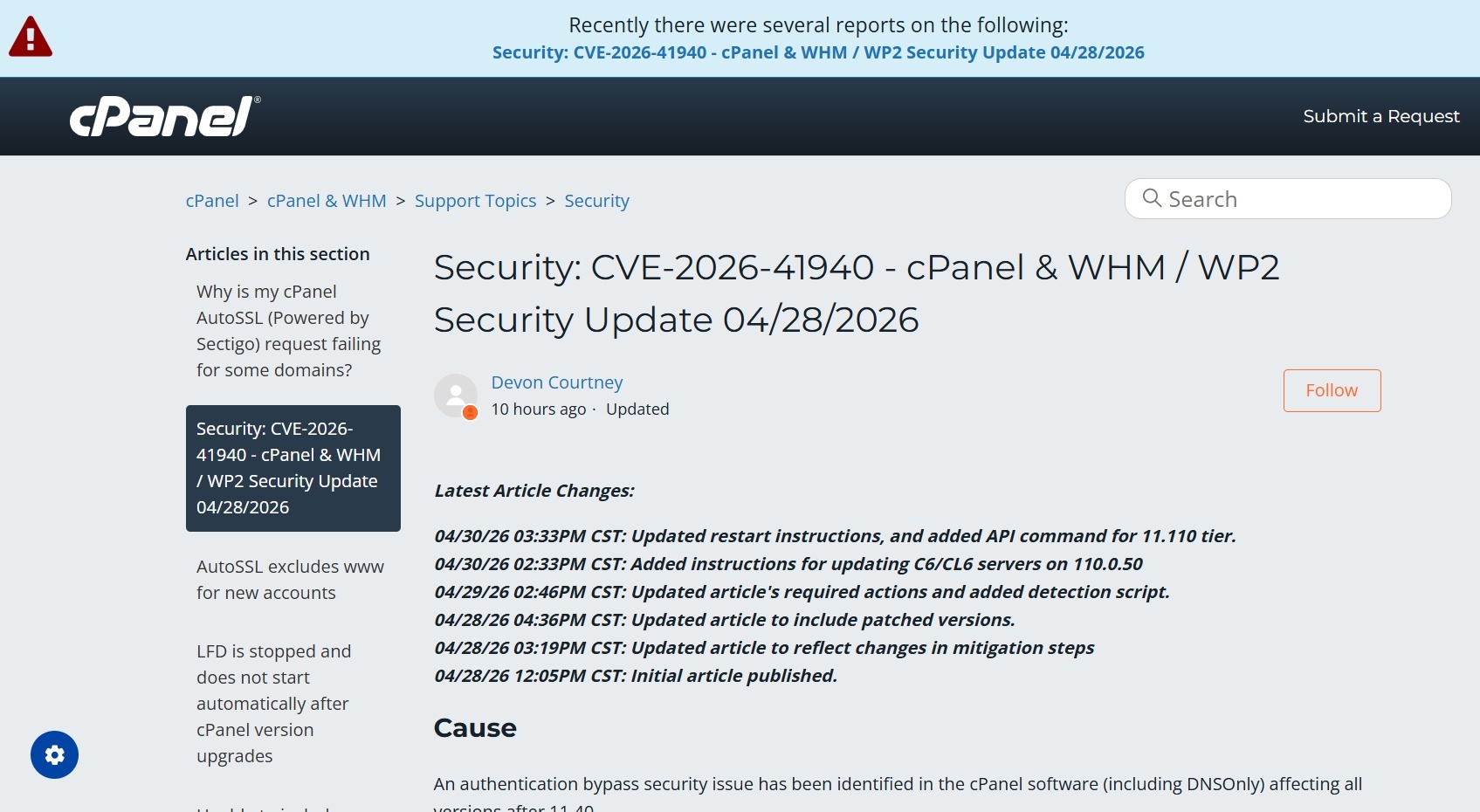 Critical cPanel Vulnerability (CVE-2026-41940): How I Patched My CloudLinux WHM Server and What Every Admin Should Do Now